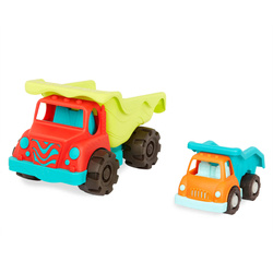 B.toys Dump Truck Duo – zestaw dwóch wywrotek z OLBRZYMIĄ ciężarówką Colossal Cruiser