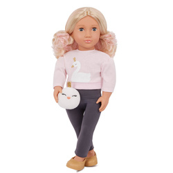 Our generation Lalka ELIANA 46cm – blondynka z łabędziem, różowe włosy od spodu