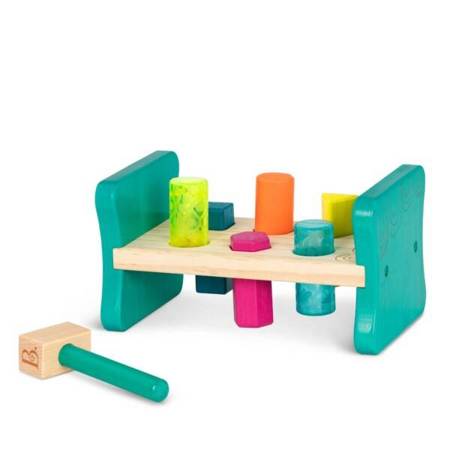 B.toys Colorful Pound & Play – drewniany sorter z młotkiem – wbijanka