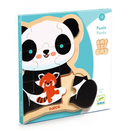 Djeco Drewniane puzzle w ramce PANDA