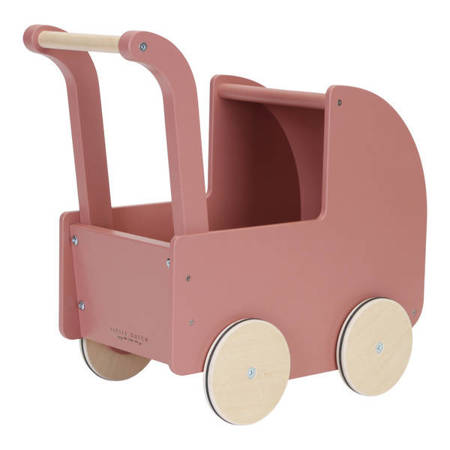 Little Dutch Drewniany wózek dla lalek z pościelą