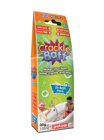 Strzelający proszek do kąpieli, Crackle Baff Colours, 3 użycia, 3 kolory, 3+, Zimpli Kids